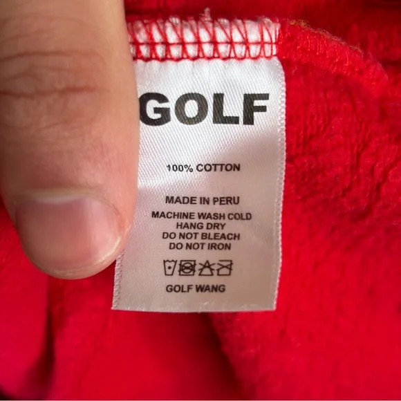 Golf Wang Bold logo streetwear Tyler the creator Red Crewneck Sweater size large